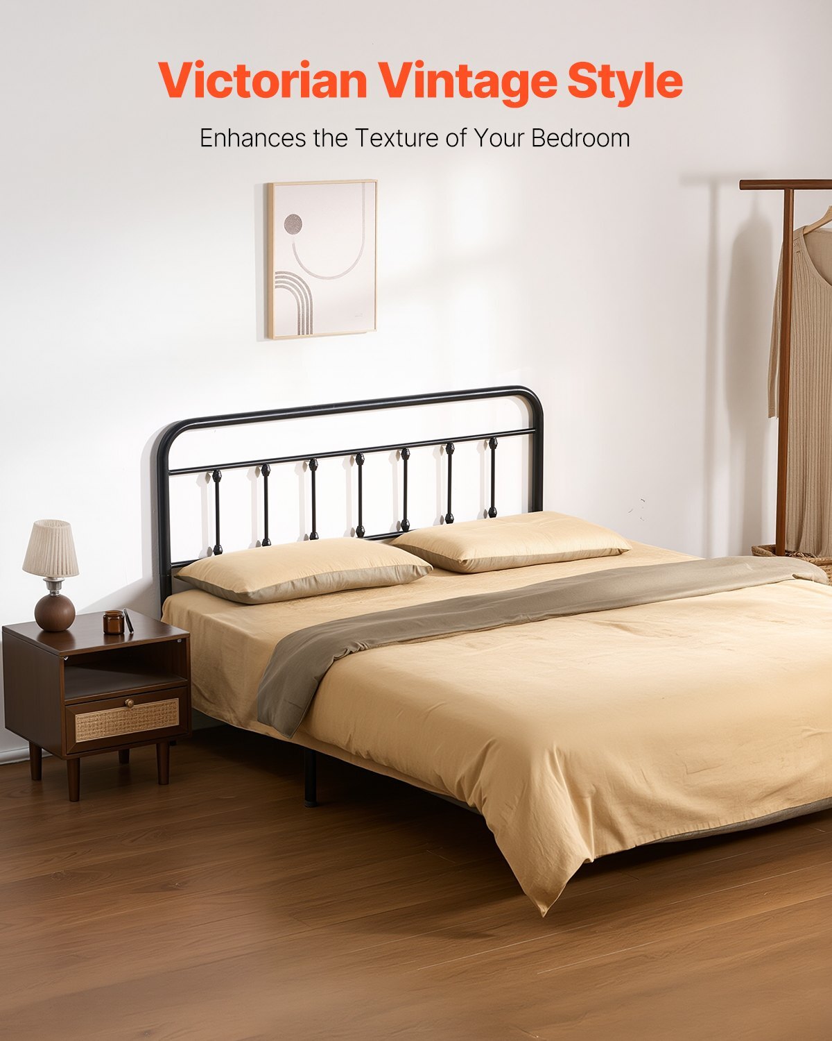 Metal Headboard, Queen Size Headboard with Adjustable Height, Metal Headboard for Queen Size Bed, W59.65 x H40.55 x D1.5 inches, Ideal for Bedroom, Hotel, Homestay, Dormitory, Black