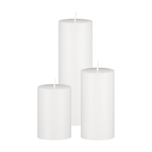 Pillar Candles and Glass Vases Set 72 Pcs, Clear Cylinder Hurricane Candle Holders for Wedding Centerpieces, Tall Vase for Table Decor, Wedding Party, Thanksgiving,White (2.56" x 4.7",5.9",7.9")