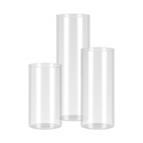 Pillar Candles and Glass Vases Set 72 Pcs, Clear Cylinder Hurricane Candle Holders for Wedding Centerpieces, Tall Vase for Table Decor, Wedding Party, Thanksgiving,White (2.56" x 4.7",5.9",7.9")