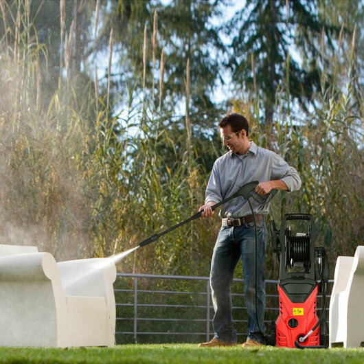 1800W 2030PSI Electric Pressure Washer Cleaner with Hose Reel-Blue