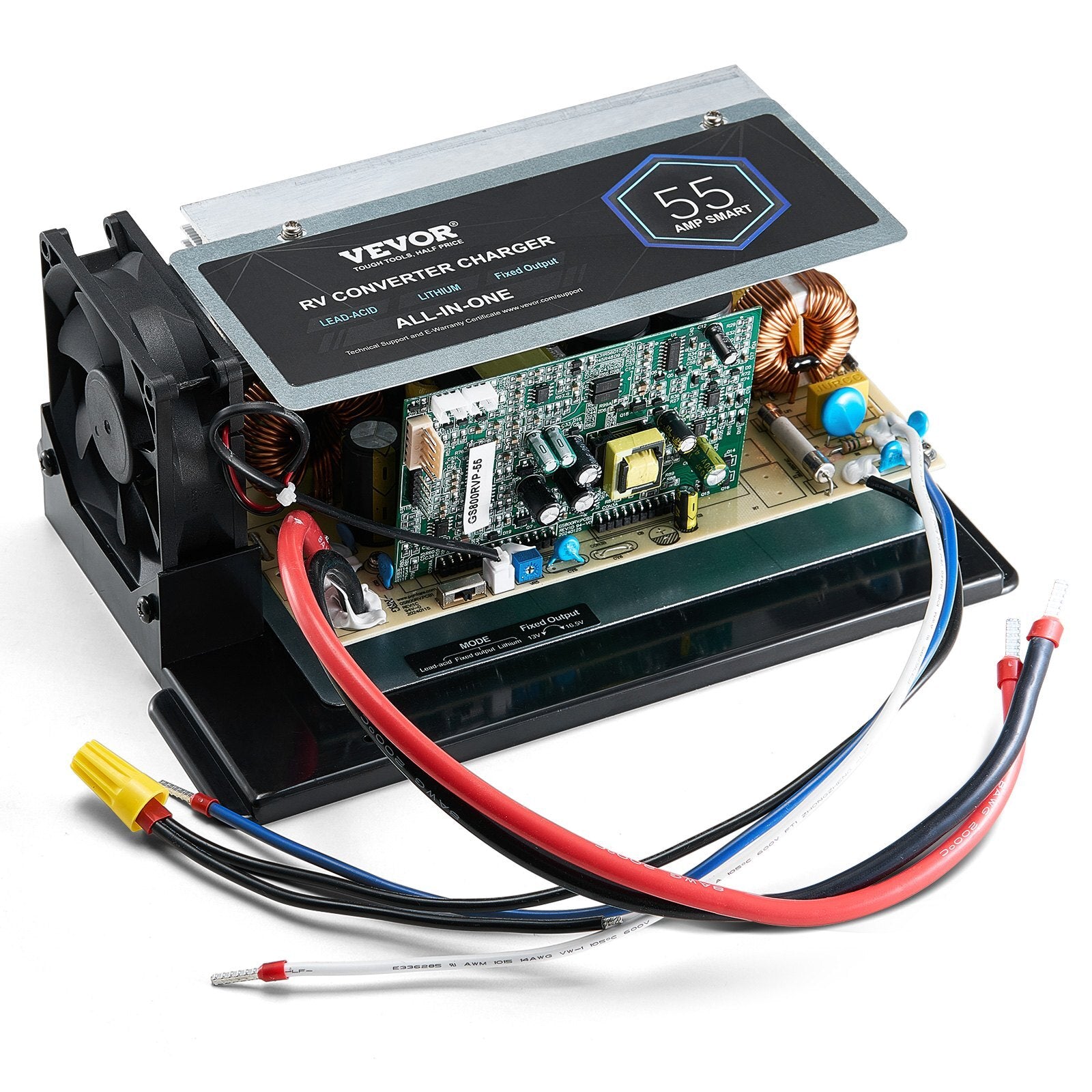 WF-8955-AD-MBA Main Board Assembly, 55 Amp, Three-Stage RV Power Converter Replacement Unit, Compatible with Lithium Lead Acid Battery, Fit for WF-8955, Parallax 7145 & 7145 Series Converters