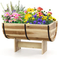 Outdoor Wooden Planter with Legs for Flower Herb Vegetable Fruit