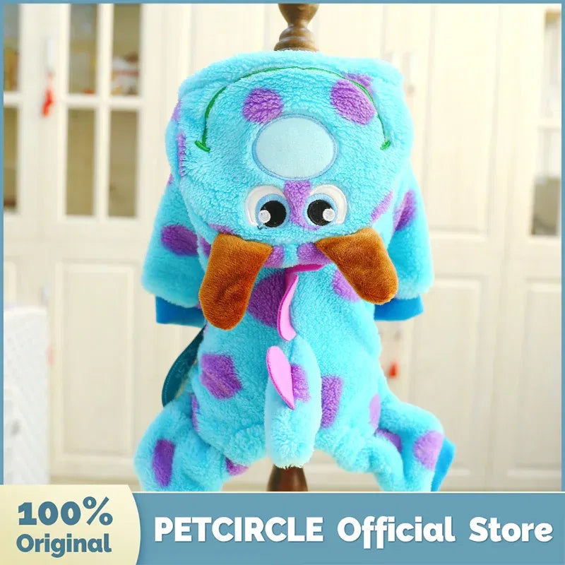 Color: Blue, Size: XS - PETCIRCLE Dog Clothes Puppy Bubble Dragon Transformation Thicken Jacket Fit Dog Cat Winter Pet Cute Costume Warm Hoodie Dog Coat