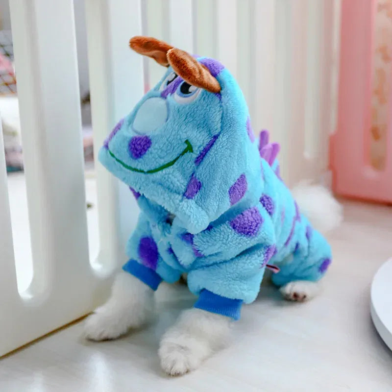 Color: Blue, Size: XS - PETCIRCLE Dog Clothes Puppy Bubble Dragon Transformation Thicken Jacket Fit Dog Cat Winter Pet Cute Costume Warm Hoodie Dog Coat