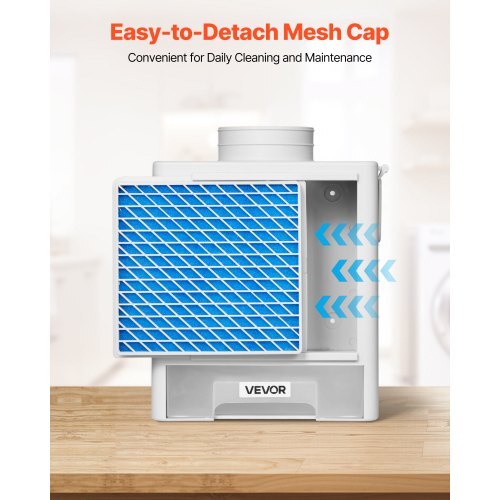 3-in-1 Indoor Dryer Vent Kit,Premium ABS Material with Water Drawer Fits 4 inch Exhaust Port, Smart Overheating Reminder Exhaust Hood & with 4 Purification Pads,For Electric Clothes Dryers