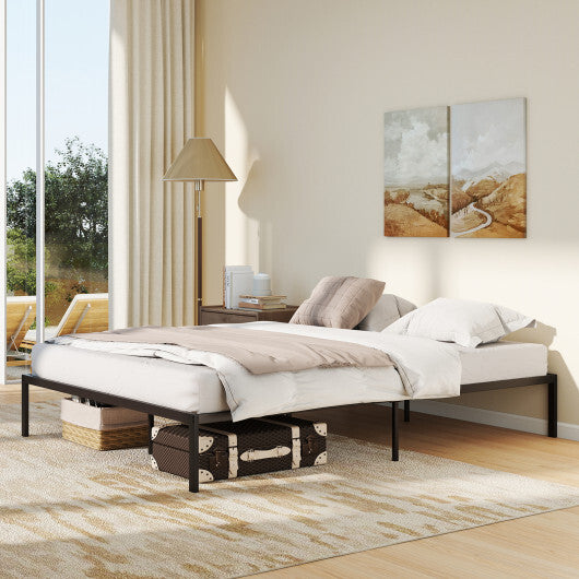 Full/Queen/King Size Metal Bed Frame Heavy Duty Support Slats Mattress Foundation-Queen Size - Color: Black - Size: Queen Size