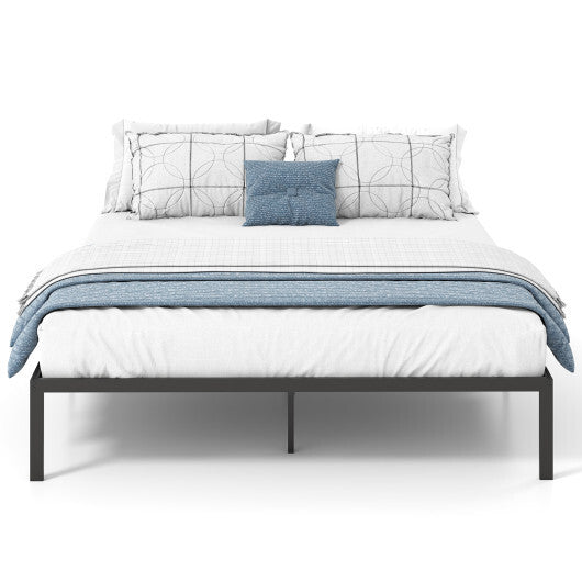 Full/Queen/King Size Metal Bed Frame Heavy Duty Support Slats Mattress Foundation-Queen Size - Color: Black - Size: Queen Size