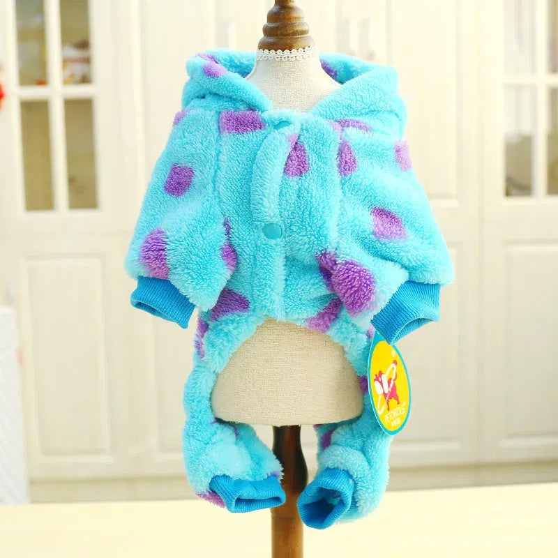 Color: Blue, Size: M - PETCIRCLE Dog Clothes Puppy Bubble Dragon Transformation Thicken Jacket Fit Dog Cat Winter Pet Cute Costume Warm Hoodie Dog Coat