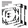 Gate Corner Brace Bracket, 2 Sets, Anti Sag Gate Frame Hardware Kit, Gate Frame Brace Bracket with Latch Lock, Screws, for Shed Doors, Corral Gates, Driveway Gates, Wood Windows, Iron, Black