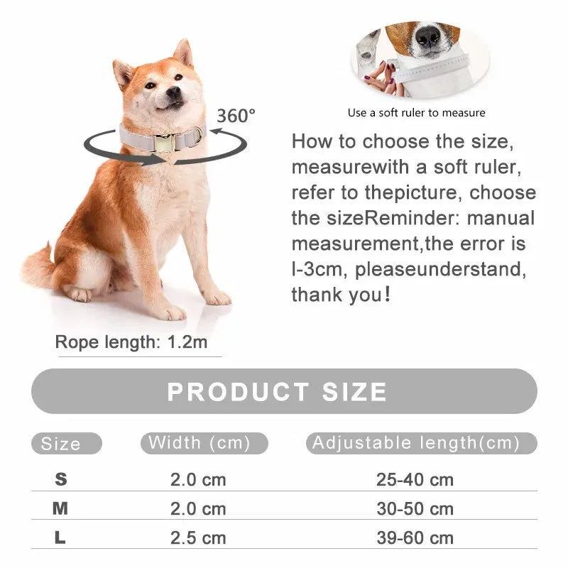 Color: Yellow, Size: L - Customized Deerskin Cat and Dog Collar, Adjustable Rope Set, Durable and Personalized, Free Engraved Pet Nameplate, ID Label, Al