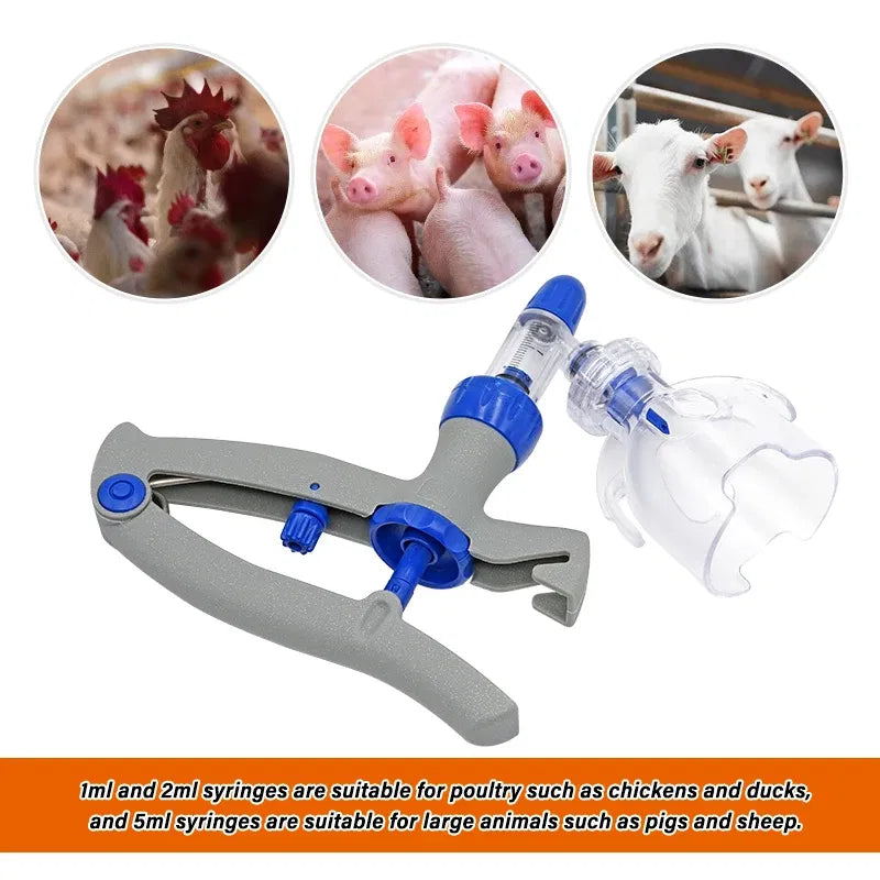 Color: Red - 1-10ml Automatic Veterinary Continuous Syringe Animal Injection Adjustable Vaccine for Livestock Pig Cattle Sheep Chicken