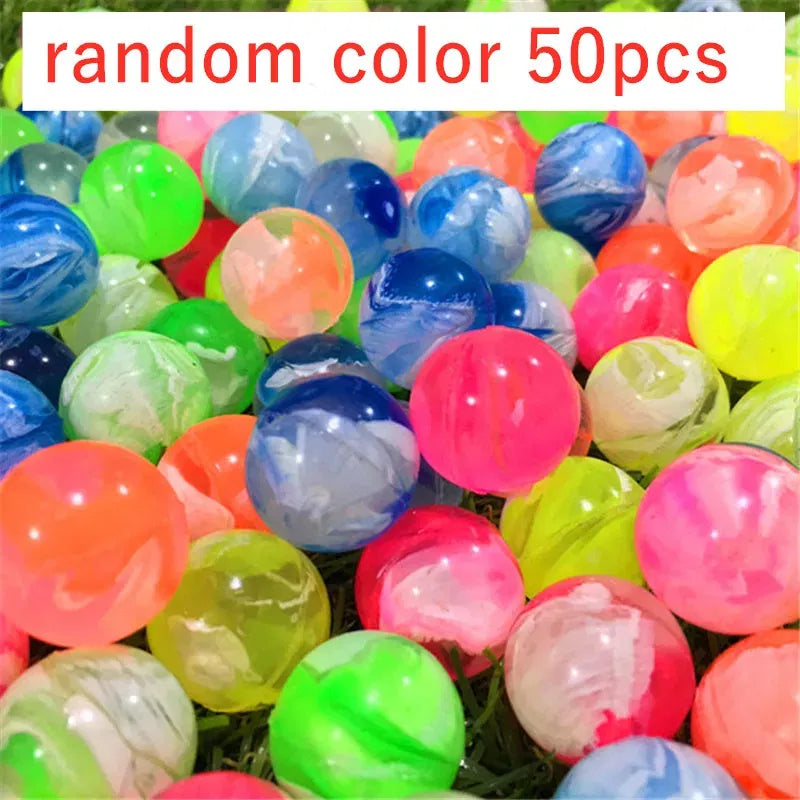 Color: Black - 20Pcs/lot Rubber 19mm Cloud Bouncy Balls Funny Toy Jumping Balls Mini Neon Swirl Bouncing Balls Kids Sports Toy Balls Cat Toy