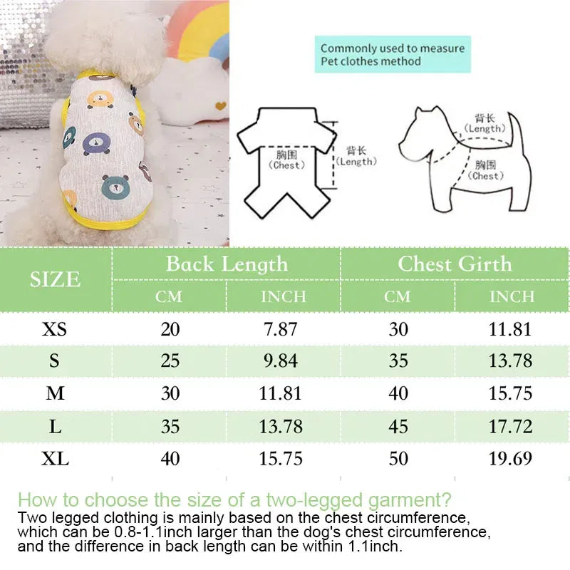 Color: Blue, Size: XL - Summer Dog Vest Ultra Thin Breathable Mesh Cloth Pet T-shirt for Small Dogs Cute Cartoon Print Puppy Cat Cheap Clothes Costumes