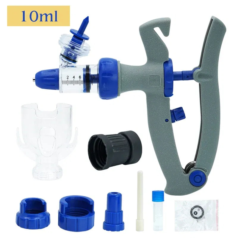 Color: Red - 1-10ml Automatic Veterinary Continuous Syringe Animal Injection Adjustable Vaccine for Livestock Pig Cattle Sheep Chicken