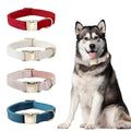 Color: WHITE, Size: L - Customized Deerskin Cat and Dog Collar, Adjustable Rope Set, Durable and Personalized, Free Engraved Pet Nameplate, ID Label, Al