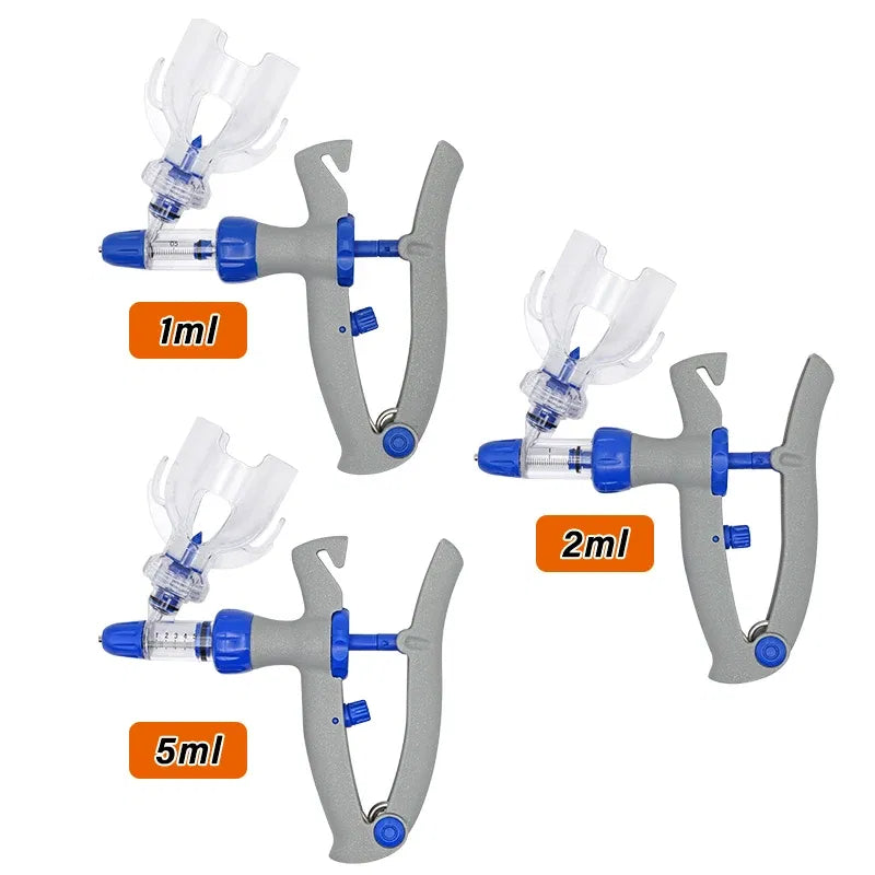 Color: Red - 1-10ml Automatic Veterinary Continuous Syringe Animal Injection Adjustable Vaccine for Livestock Pig Cattle Sheep Chicken
