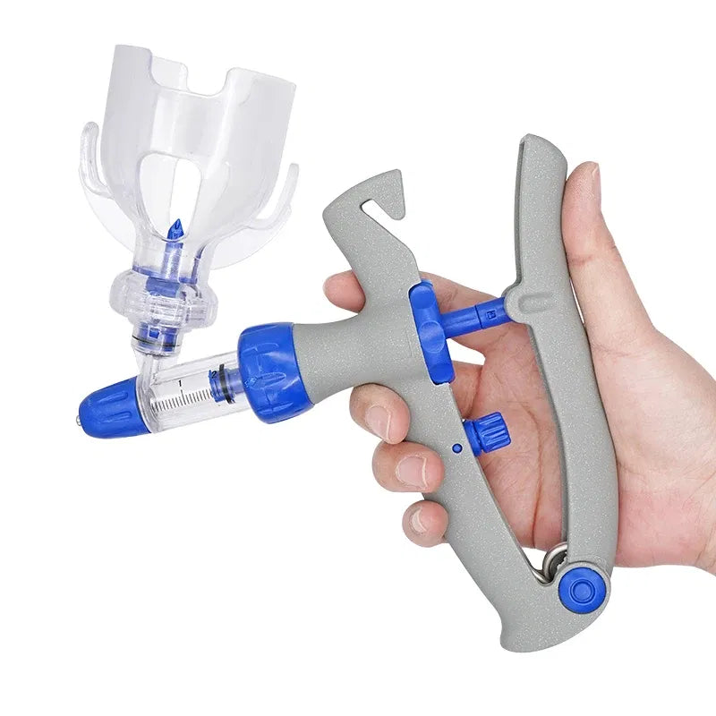 Color: Red - 1-10ml Automatic Veterinary Continuous Syringe Animal Injection Adjustable Vaccine for Livestock Pig Cattle Sheep Chicken
