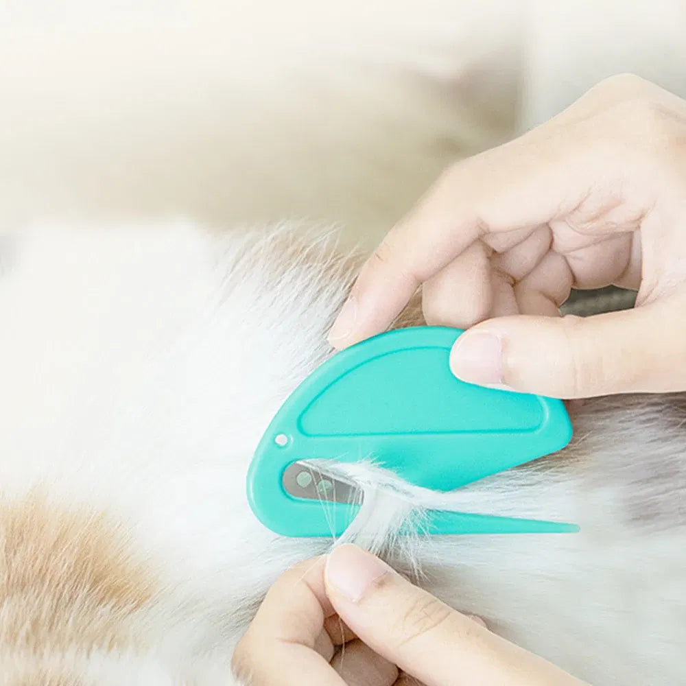 Color: WHITE, Size: S - Grooming Pet Hair Knot  Knife Trim Shedding Dog Unknot Stainless Effectively Safe Cat Accessories