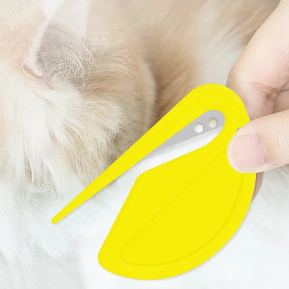 Color: WHITE, Size: S - Grooming Pet Hair Knot  Knife Trim Shedding Dog Unknot Stainless Effectively Safe Cat Accessories