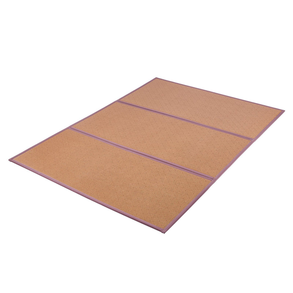 Japanese Tatami Mat, 80 x 55 in Foldable Handwoven Natural Rattan Tatami Mat, Non-Slip & Easily Cleaned Japanese Tatami Floor Mat, Summer Breathable Sleeping Mat for Meditation Yoga Relaxation